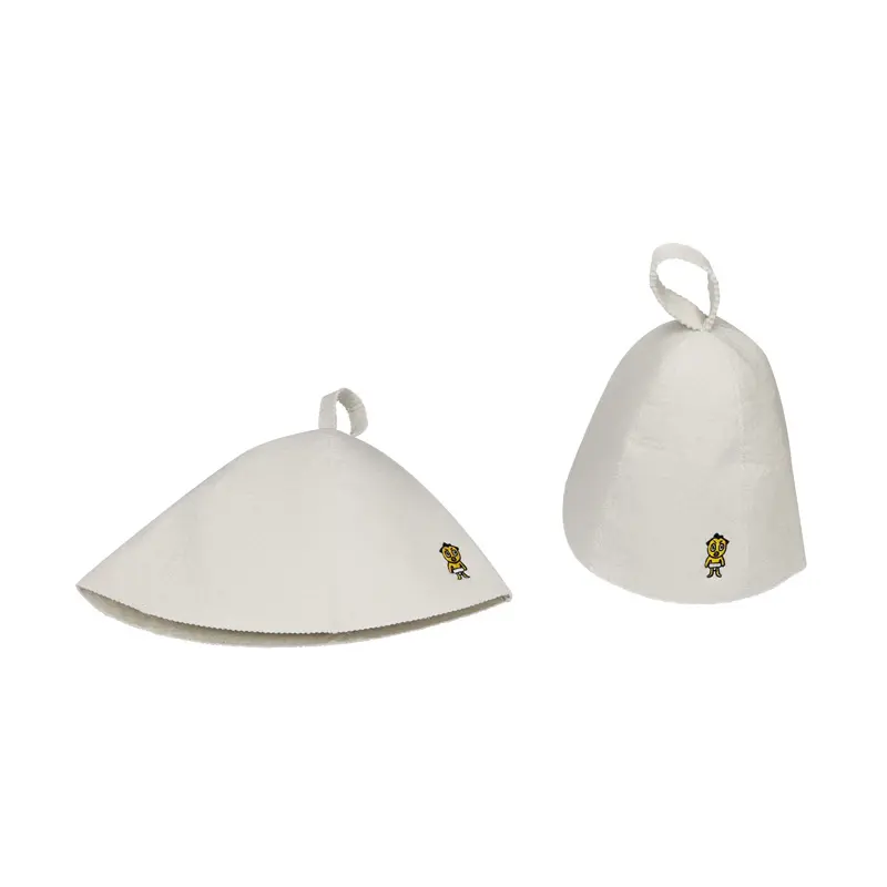 Wholesale 100% Local Wool Sauna Hat with Embroidered SAUNA HEADS Leisurely Shower Cap for Sauna Use Manufacturers, Manufacturer
