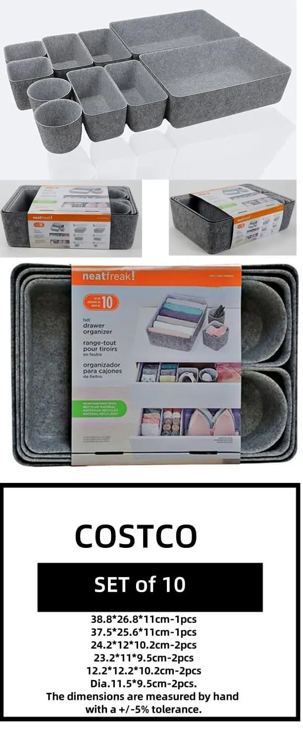 Multi piece felt organizer set