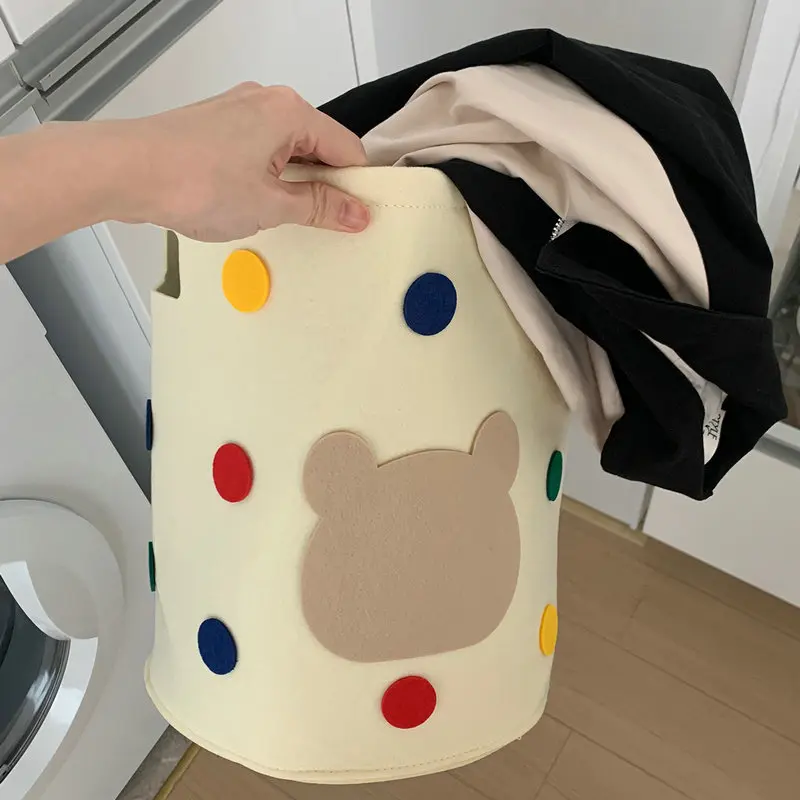 Discount 2024 new felt home large round cube storage bins basket with handles felt shelf storage bins Factory, Company