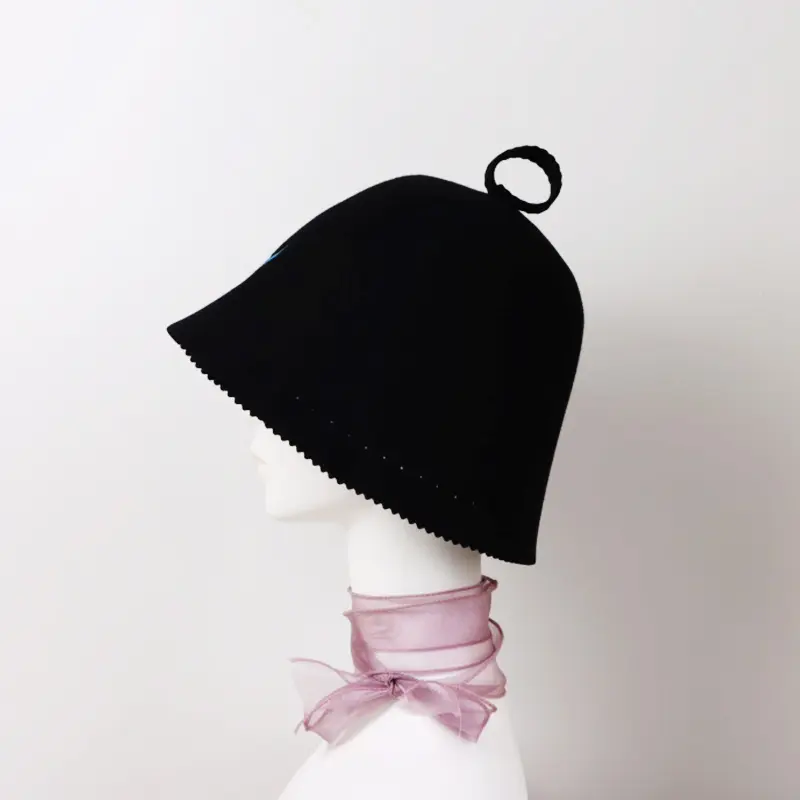 Wholesale High Quality Eco-Friendly Luxury Merino Wool Sauna Hat Soft Reusable Custom Embroidery Logo for Cooling Hair Care Unisex Adult Exporters, Product