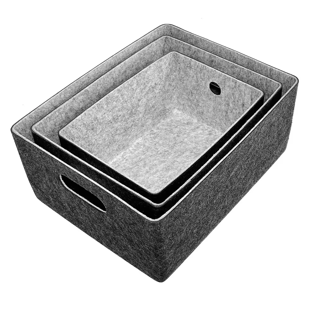 OEM  factory made  3pcs set felt storage bin