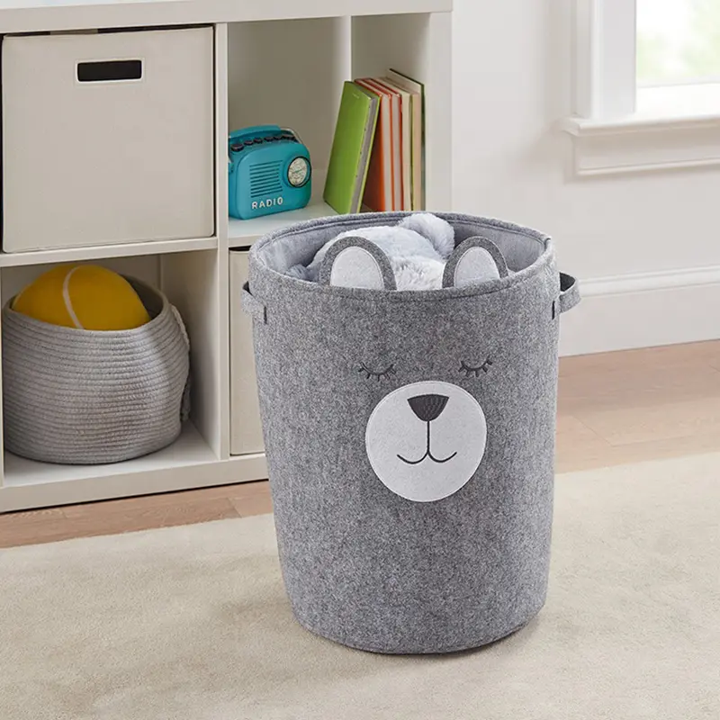 ODM GRS Certificate Felt Storage Basket Straw Storage Bin With Handle Felt Storage Box Manufacturers, Company