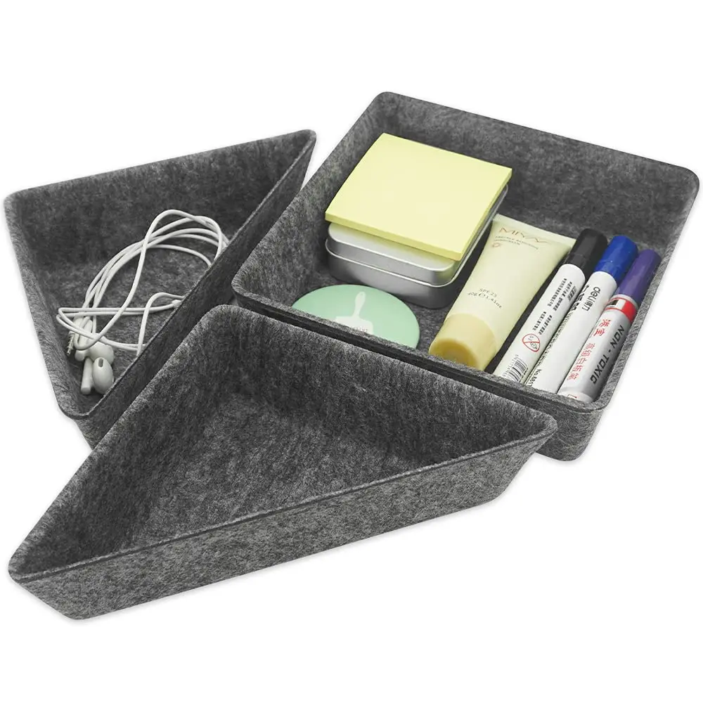 Wholesale Multifunctional 4PC Felt Drawer Organizer Indoor Use Storage Bin Office Desk Organizer Drawer Dividers Pricelist, Companies