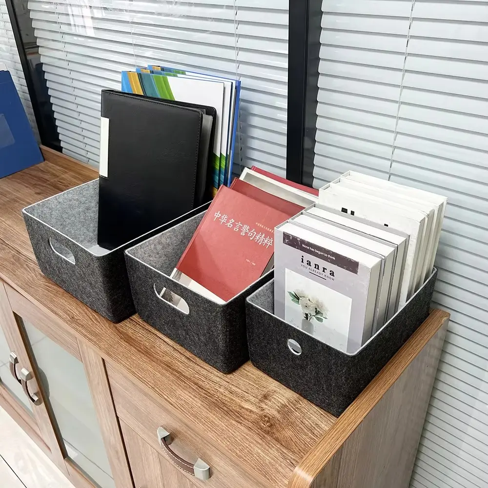 OEM  factory made  3pcs set felt storage bin