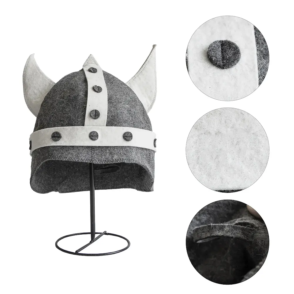 Cheap Eco-Friendly 100% Wool Soft Reusable Cute Special Shape Wool Felt Sauna Hat with 2mm Thickness for Russian Banya and SPA Manufacturers, Product