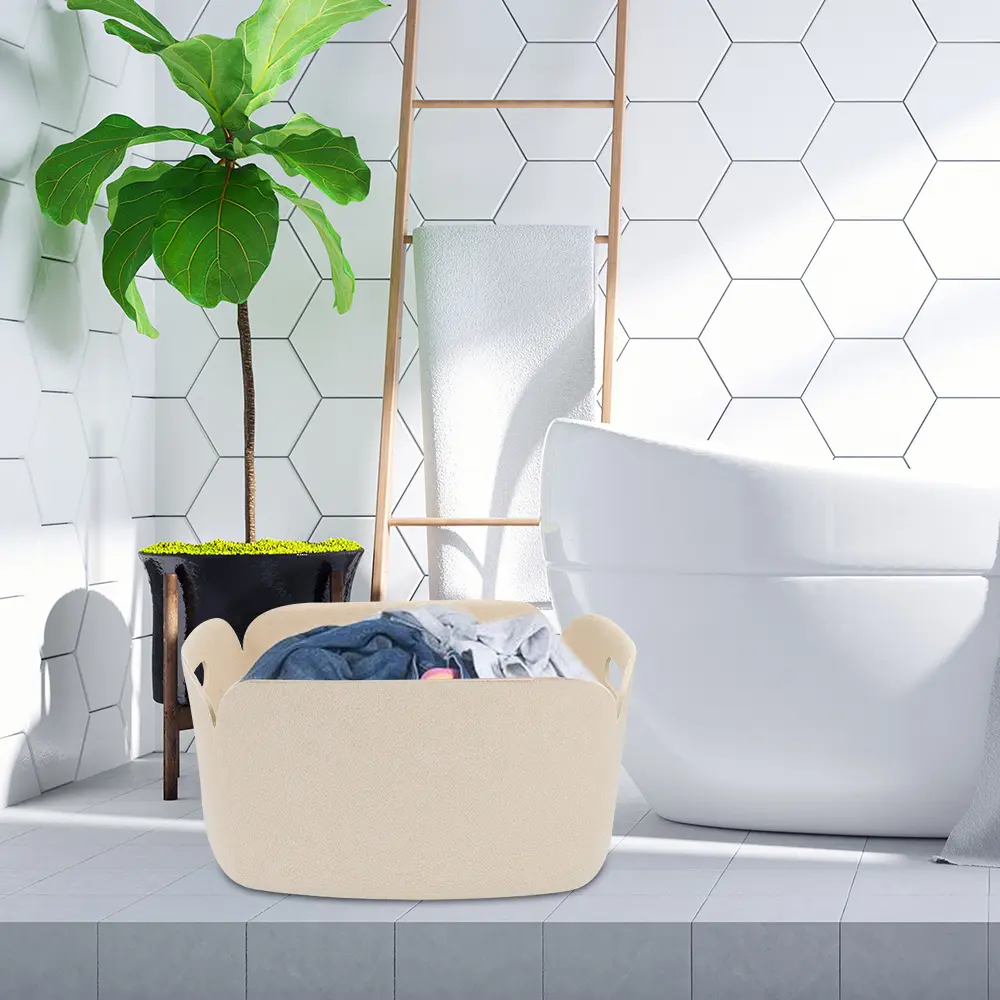 Custom Color Felt Storage Basket Big Size Dirty Clothes Bedroom Organiser for Bedroom Tableware