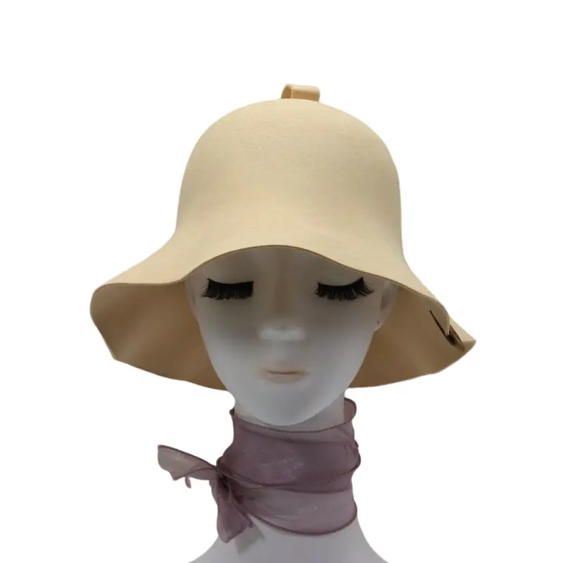 China New Arrival Luxury Merino Wool Soft Reusable Custom Embroidery Logo Sauna Hat for Cooling and Hair Care Unisex Adult Exporters, Quotes