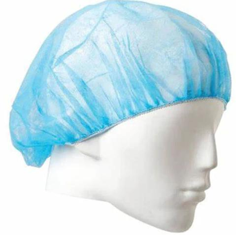 Non-Woven Fabrics Blue Medical Head Cap Disposable Bouffant Caps Soft