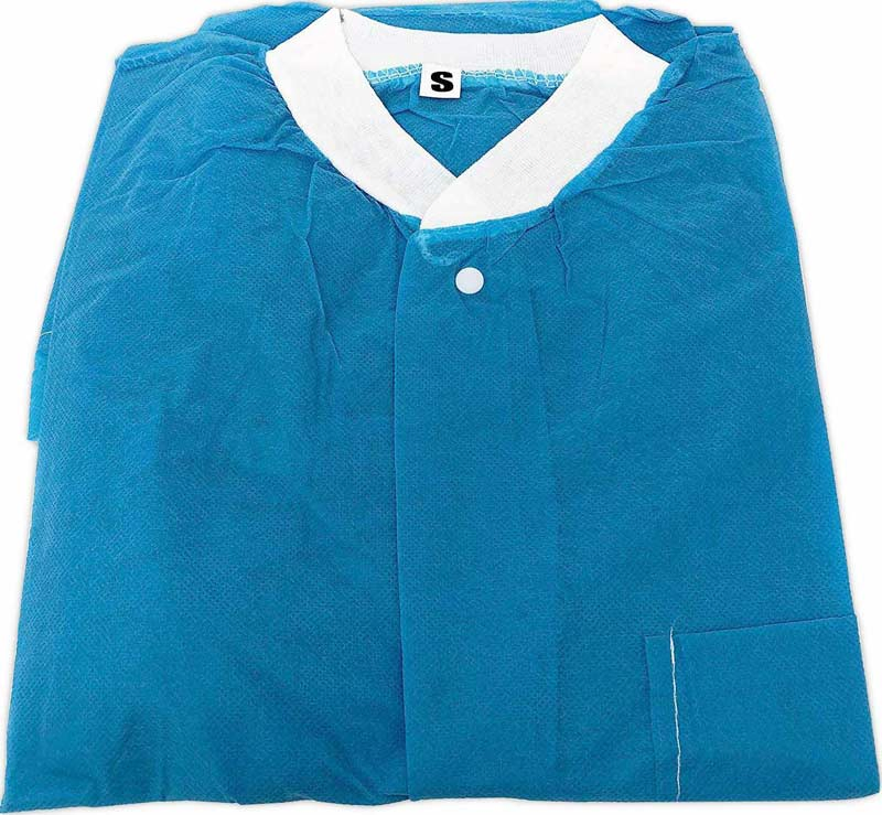 Disposable Non Woven SMS Fabric Customized Knitted Cuffs Lab Coat