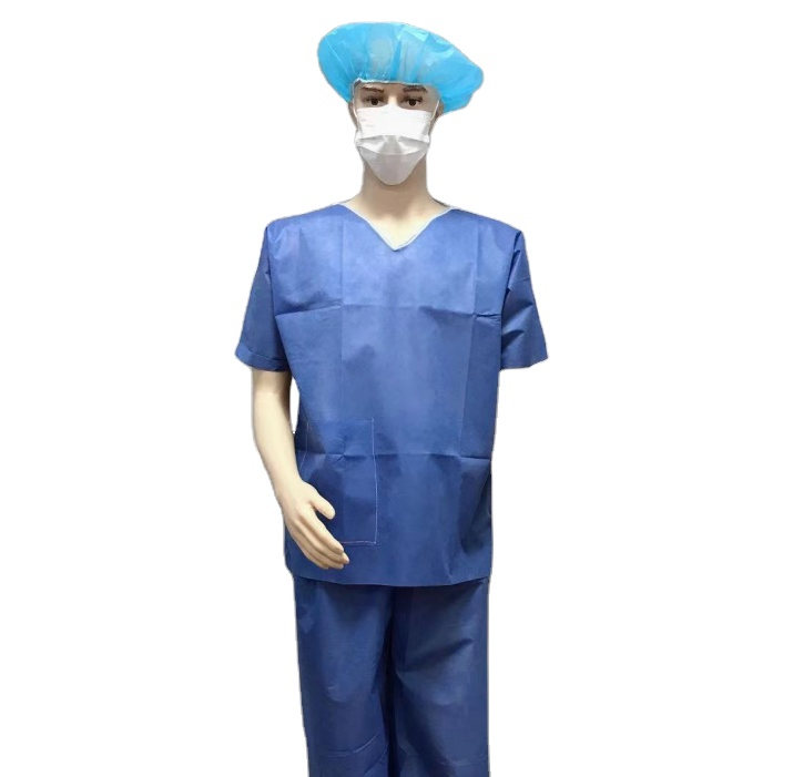 Wholesale Hospital Uniforms Scrub Suits Disposable SMS Scrub Set Nonwoven for Medical Professionals
