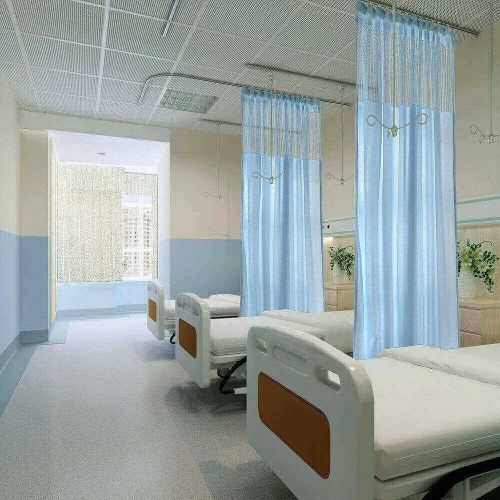 Hot Selling Medical Curtain Flame Retardant Partitions Hospital Bed Cubicle Knitted Curtains