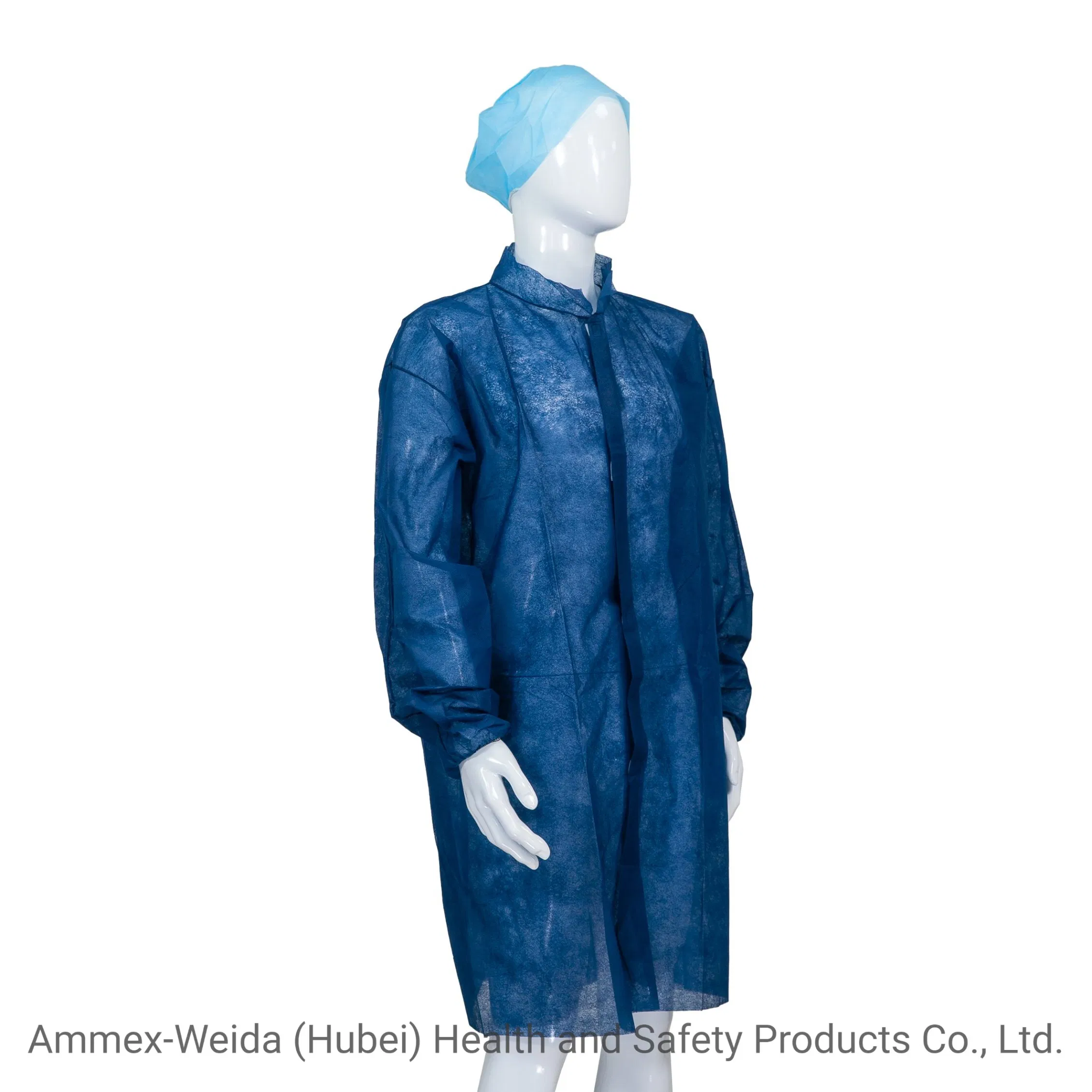 Single Use Lab Coat /Disposable Use PP/SMS/MP Lab Coat for Workshop