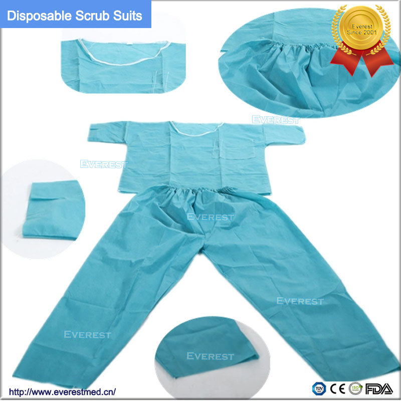 V-Neck Doctor Nonwoven/PP/SMS Disposable Scrubs Suit