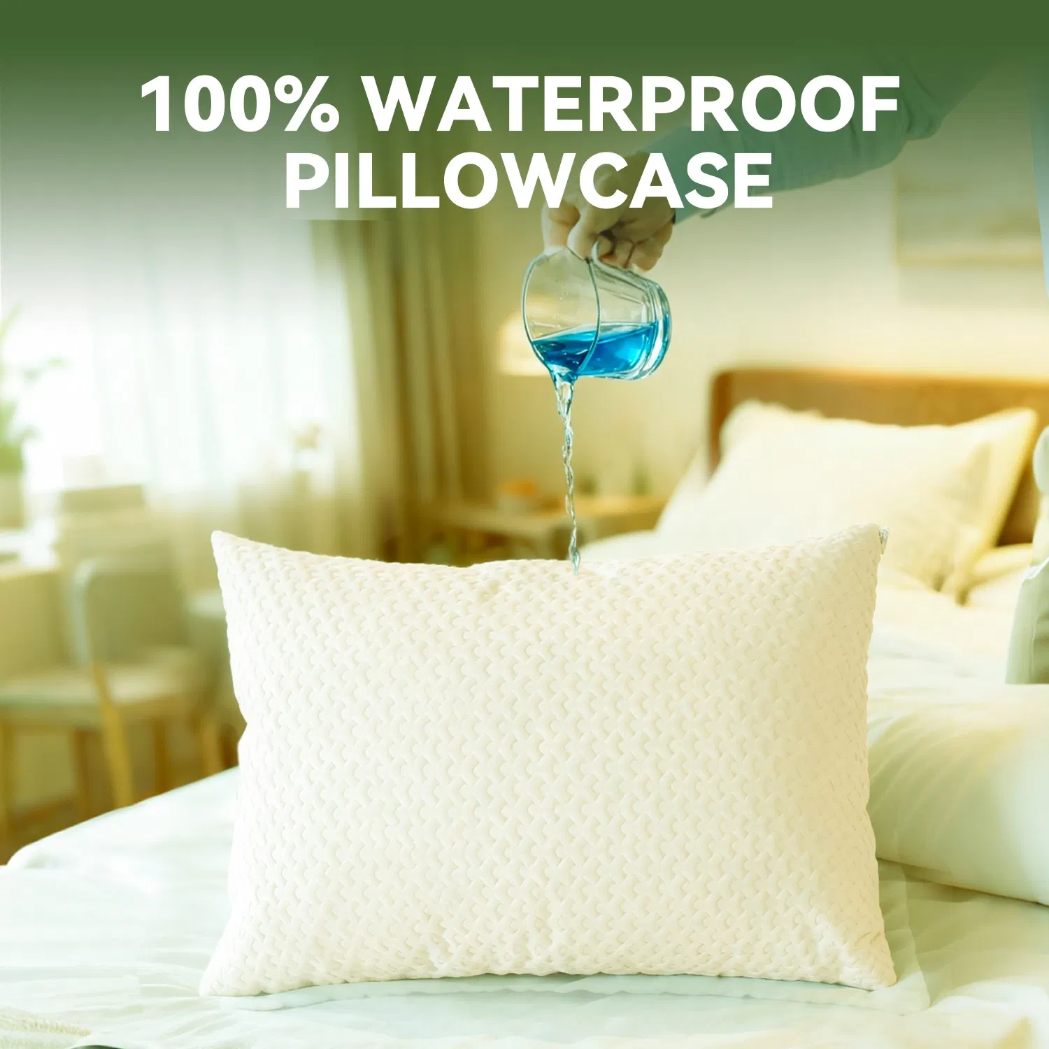 Hypoallergenic Dust Proof Protector Standard Waterproof Bed Linen Bamboo Pillow Cover