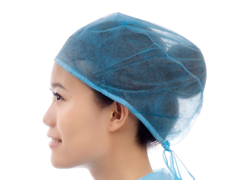 Surgeon Disposable Head Cap PP SMS for Doctor Cap with Ties at Back