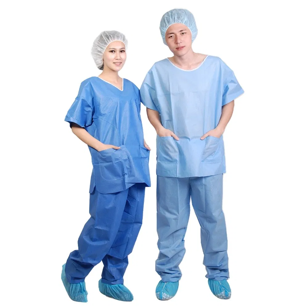 Medical Pajamas Suits Disposable Use Protective Scrub Suits Hospital Uniform
