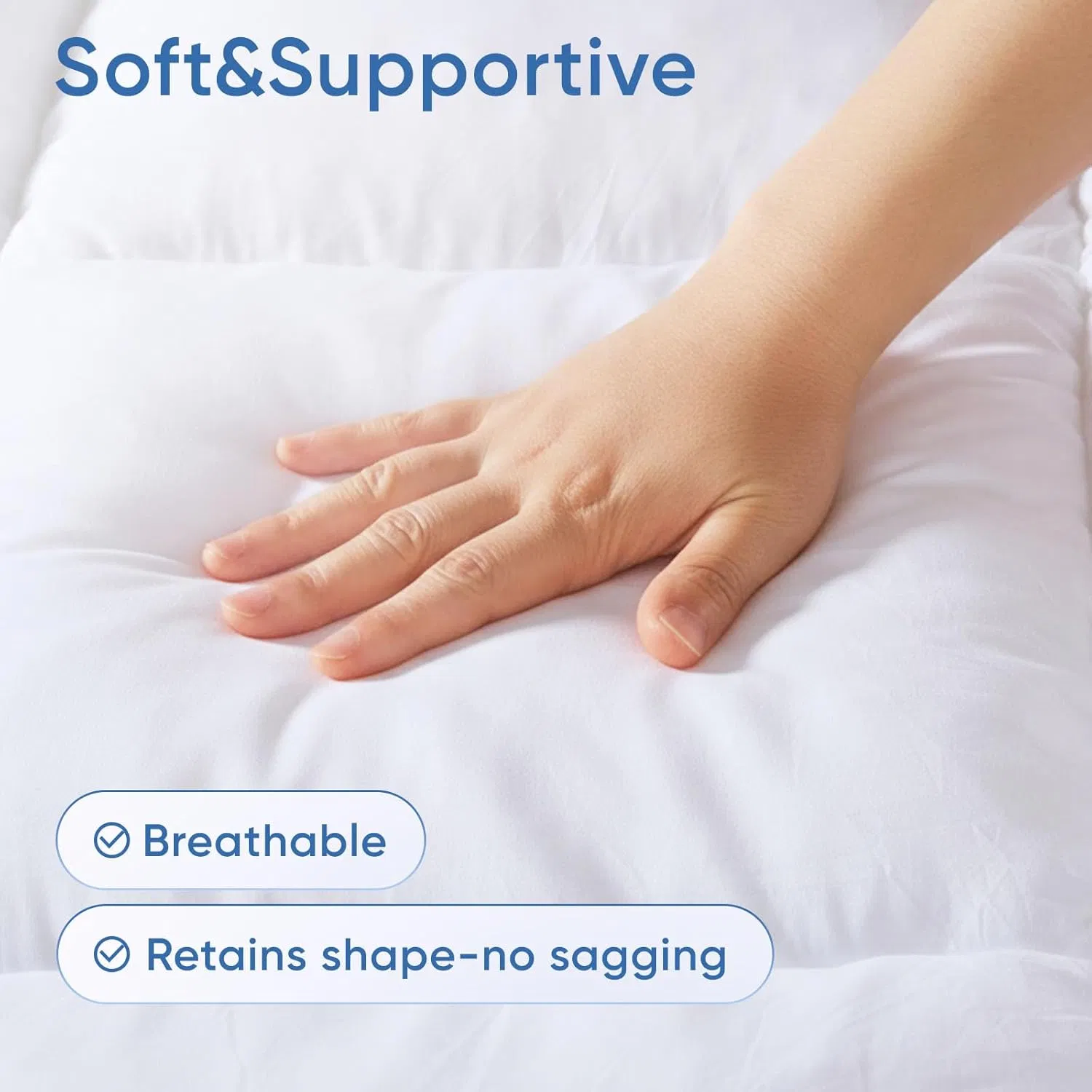 100% Cotton Fabric Ultra-Soft Mattress Toppers Waterproof Protector