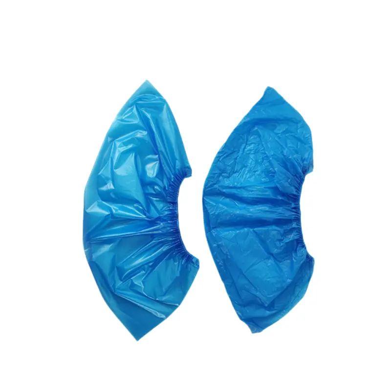 White Blue 2.5gdisposable Polyethylene PE Plastic Waterproof Shoe Covers