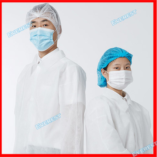 Polypropylene/Nonwoven/PP/SMS/Medical/Surgical/Standard Impervious Protective Visitor Lab Coat Jacket Protective Disposable Lab Coat Dust Coat for Laboratory