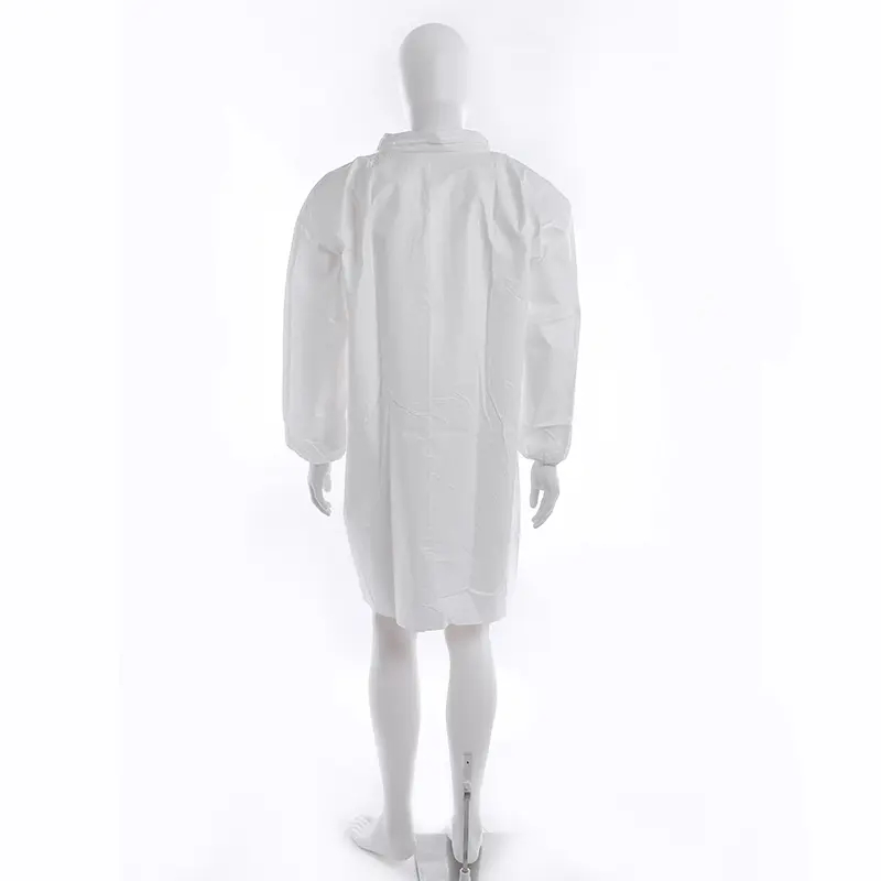 Waterproof and Breathable Disposable Microporous Lab Coat with Zipper for Chemical Protection