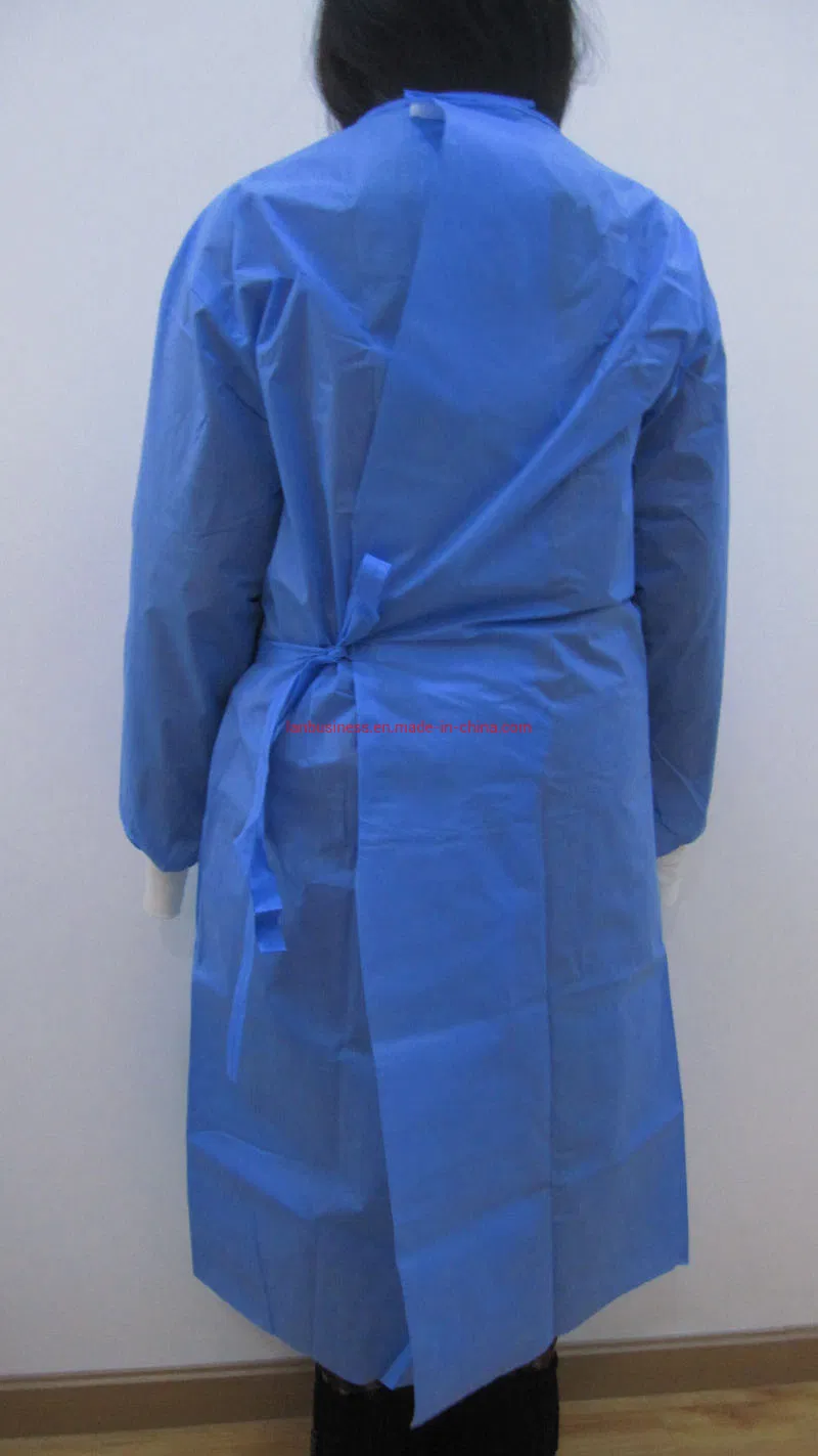 SMS Disposable Lab Coat with Knitted Cuff and Collar (LY-coat)