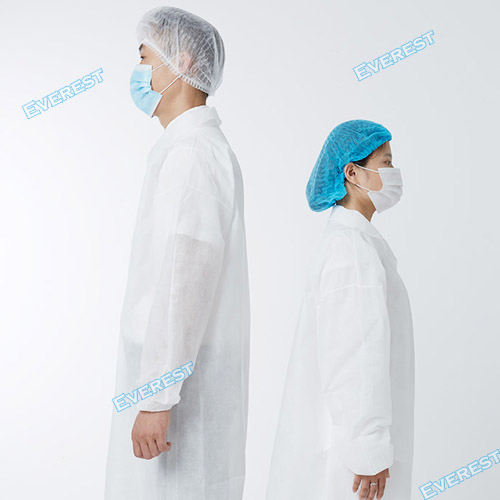 Polypropylene/Nonwoven/PP/SMS/Medical/Surgical/Standard Impervious Protective Visitor Lab Coat Jacket Protective Disposable Lab Coat Dust Coat for Laboratory