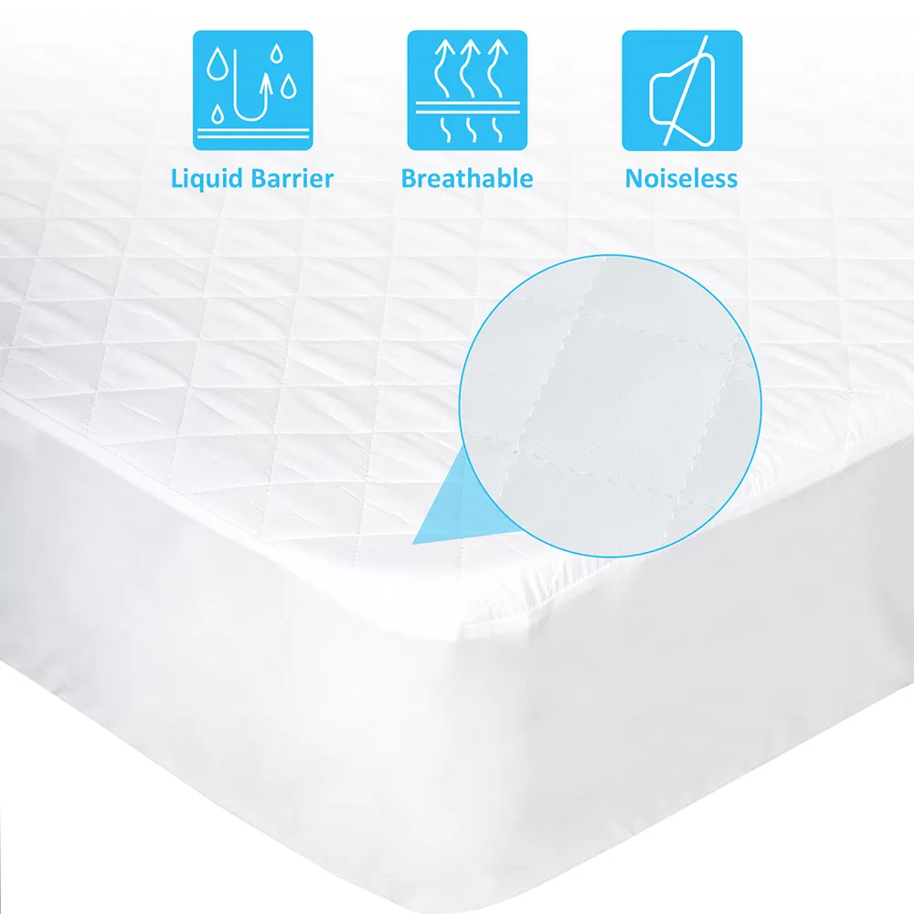 Waterproof Mattress Pad Cover, Deep Pocket, Polyester, Microfiber Quilted Mattress Protector