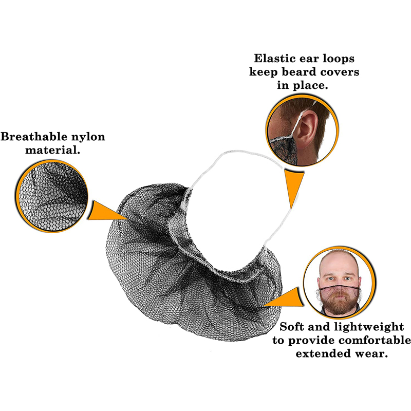 Machine-Made Disposable Nylon Beard Cover with Elastic for Hospital Use