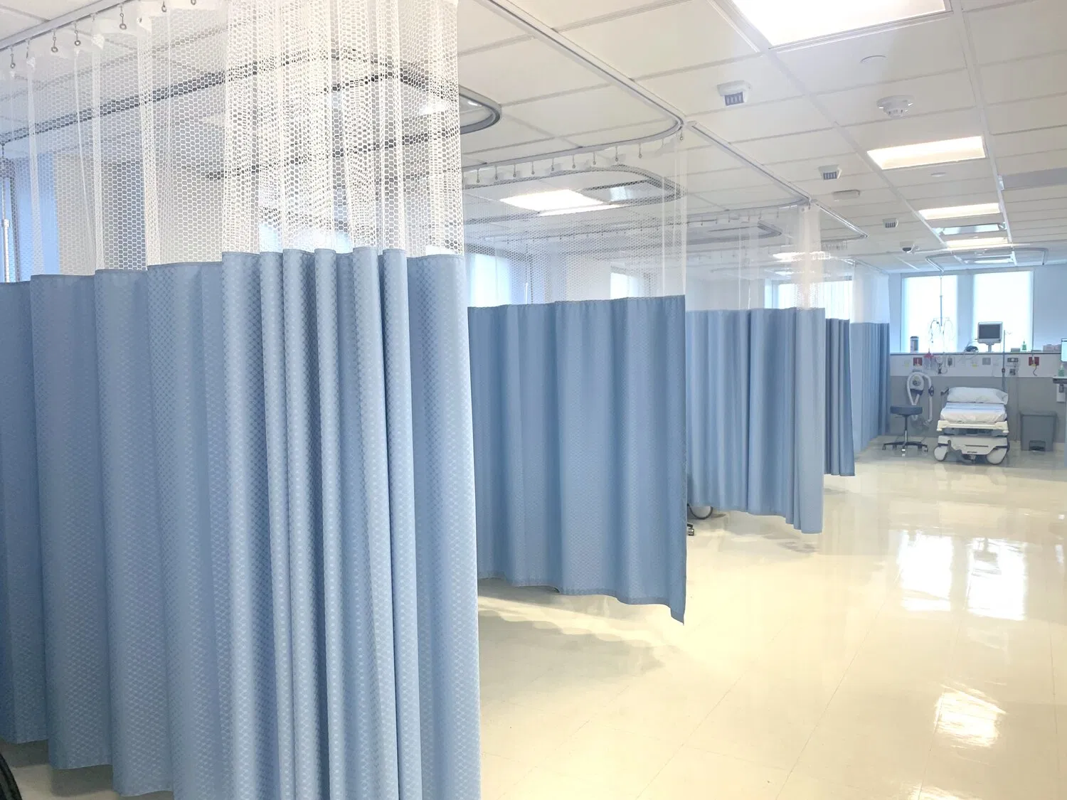 Hot Selling Medical Curtain Flame Retardant Partitions Hospital Bed Cubicle Knitted Curtains