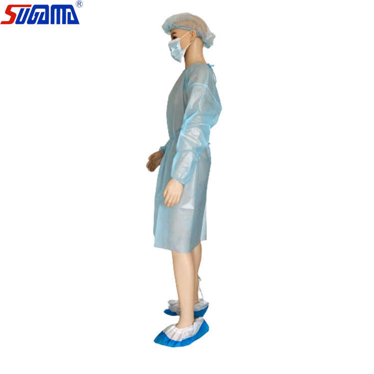 China Factory Supply Disposable SMS Nonwoven Fabrics Patient Surgical Gown with High Quality for Hospital Use