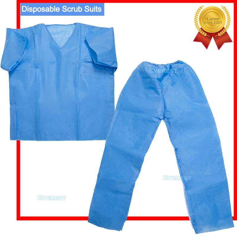 V-Neck Doctor Nonwoven/PP/SMS Disposable Scrubs Suit