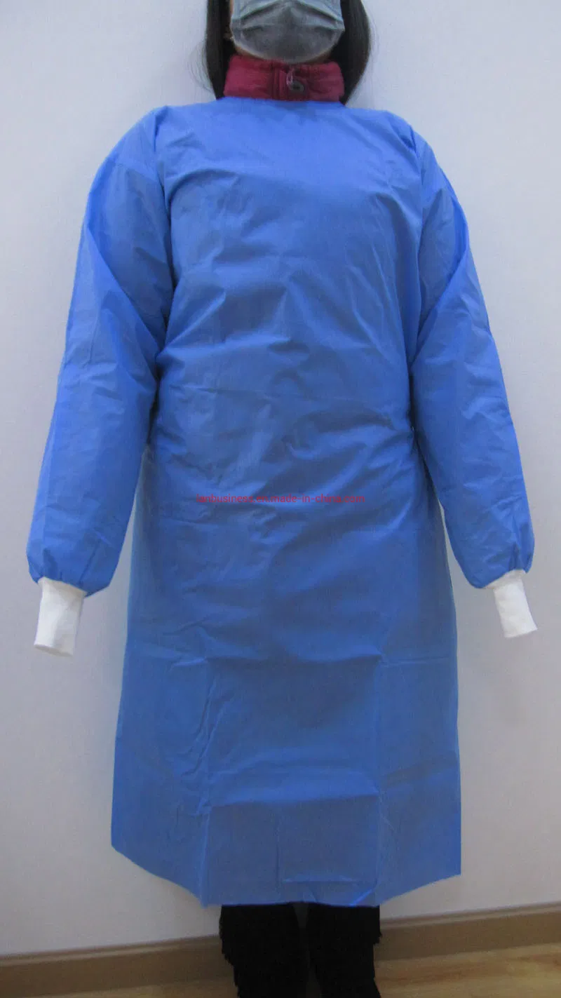 SMS Disposable Lab Coat with Knitted Cuff and Collar (LY-coat)