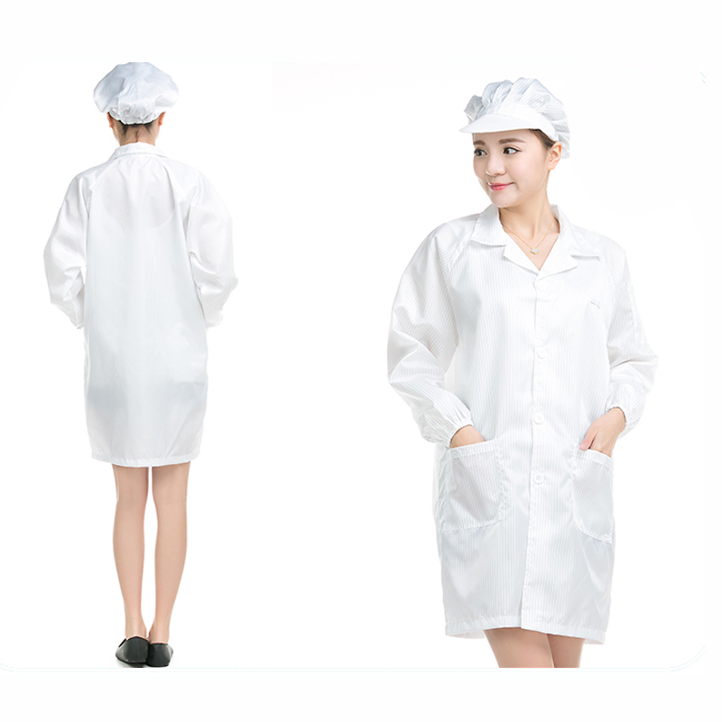 ESD Coverall Anti-Static Apparel Garment Lab Coat Cleanroom Frock for Cleanroom and Laboratory Use