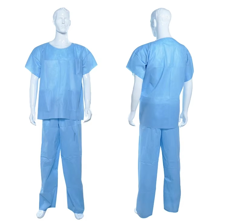 Hospital Disposable Shirts and Pants Scrub Suits for Doctors and Nurses Short Sleeve