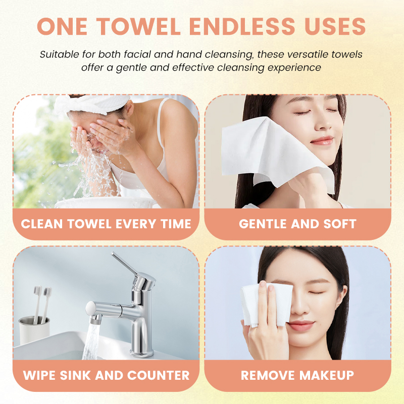 Premium Face Wash Towel Super Absorbent Dry &amp; Wet Clean Towels Disposable Face Wash Towel for Makeup &amp; Skincare