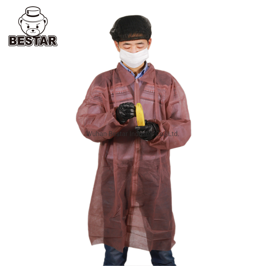 Disposable Nonwoven Spp Lab Coat Visitor Coat