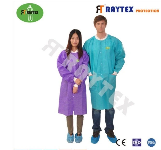 Disposable Gown Non Woven Lab Coat Visitor Gown