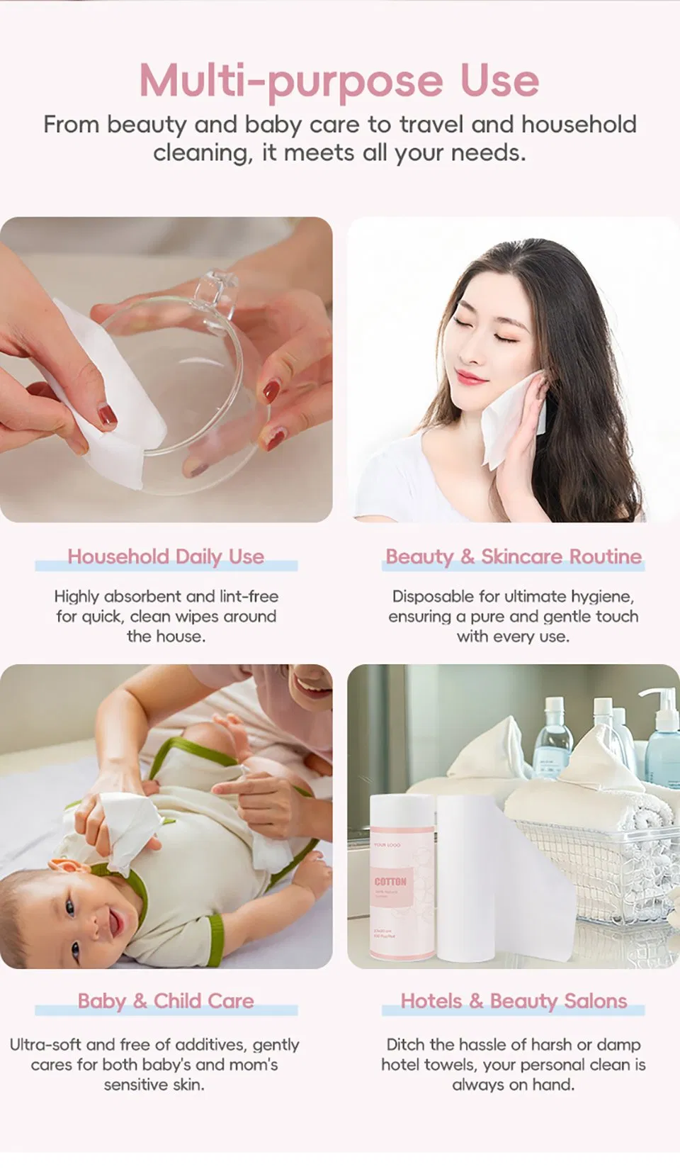 100% Disposable Face Towel for Daily Use