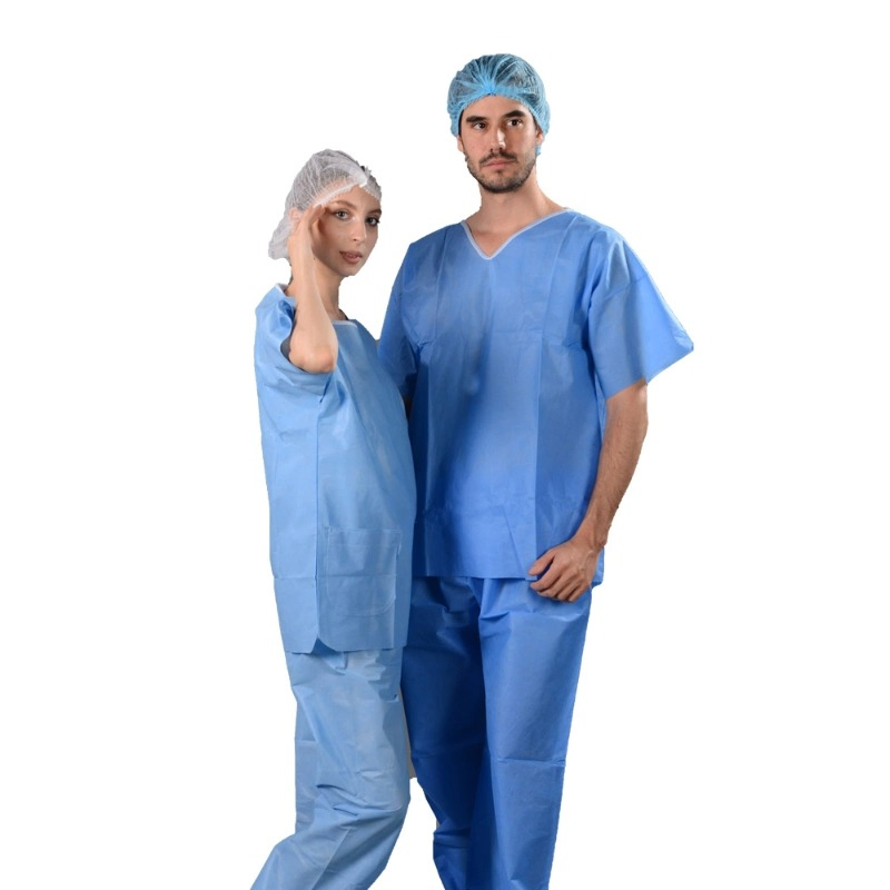 Medical Pajamas Suits Disposable Use Protective Scrub Suits Hospital Uniform