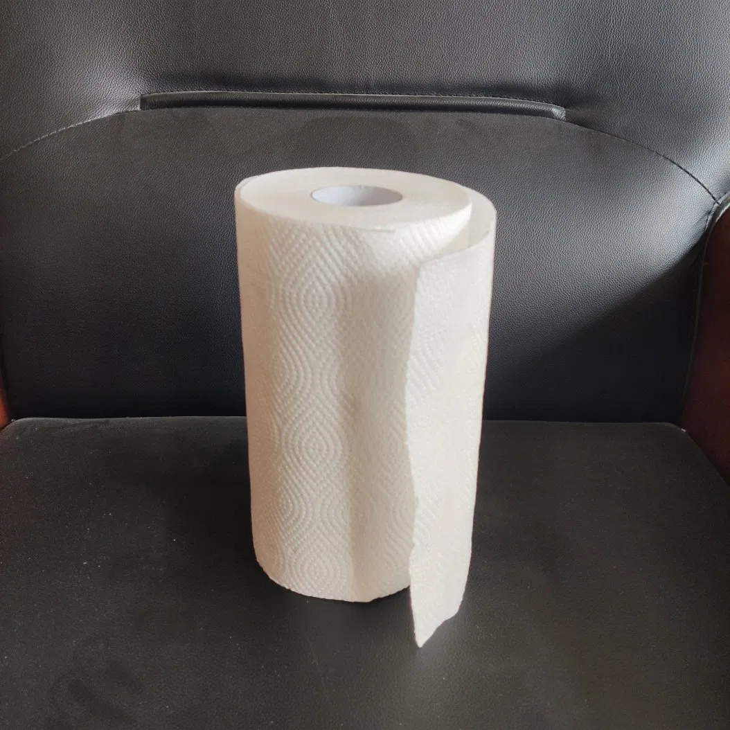 Top Selling Wholesale Cheap Disposable Customizable Printing 2ply Oil Absorbing Embossed Kitchen Tissue Paper Roll Hand Towel