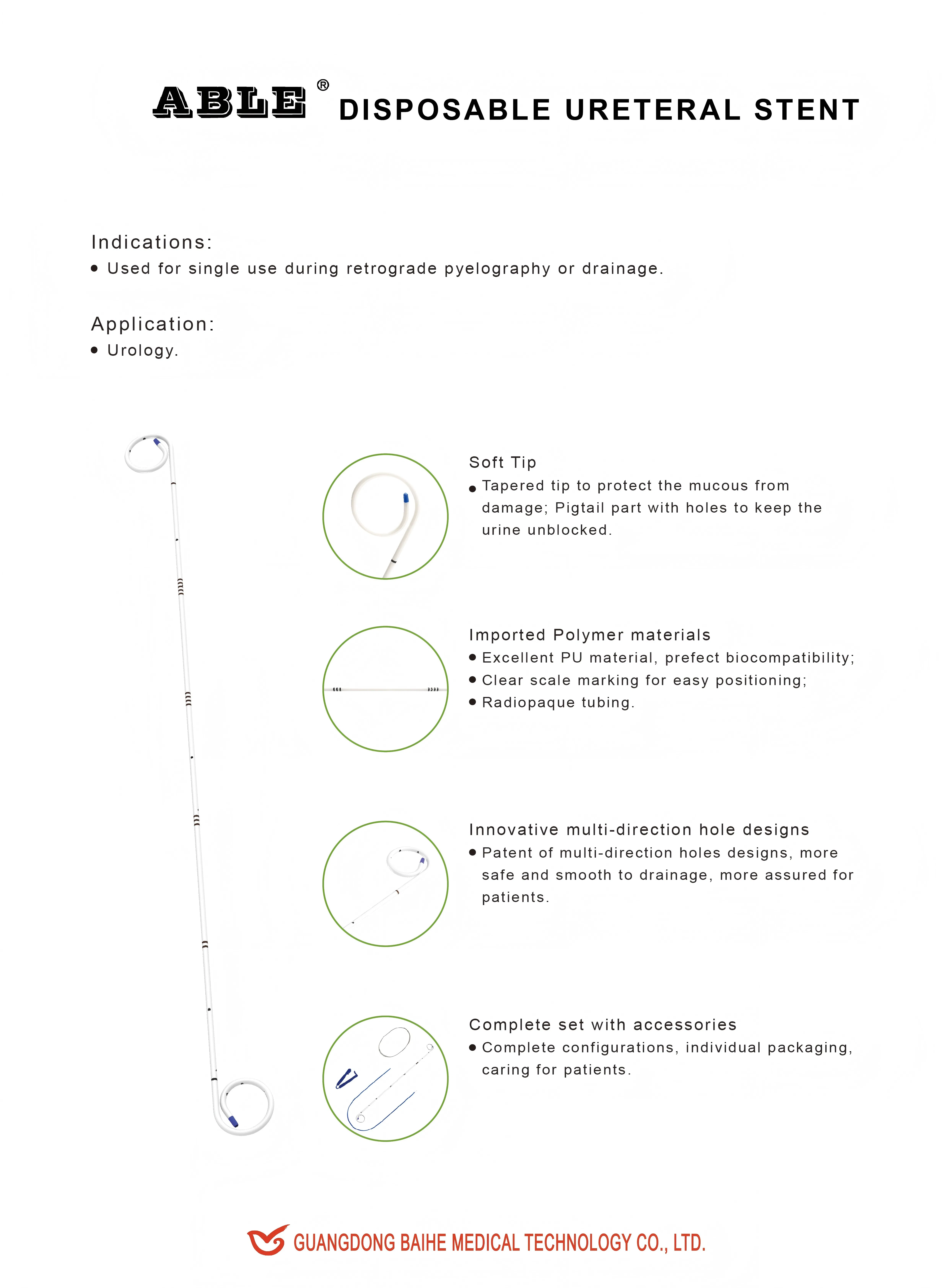 Advanced Double J Ureteral Stent Kit for Urology Procedures