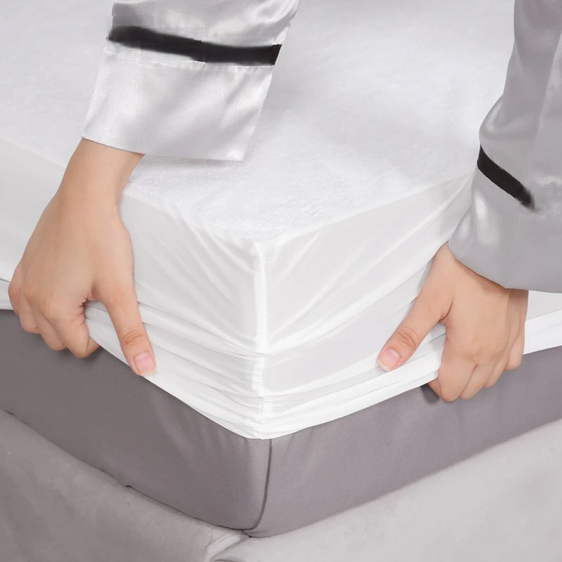 Cotton Terry Breathable TPU Laminated Waterproof Mattress Protector Fitted Sheet