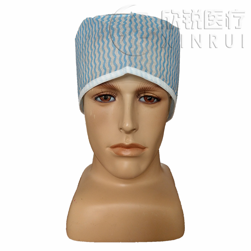 Disposable Medical Doctor Cap Surgeon Cap Surgical Cap with Strip Pattern 19 Inch