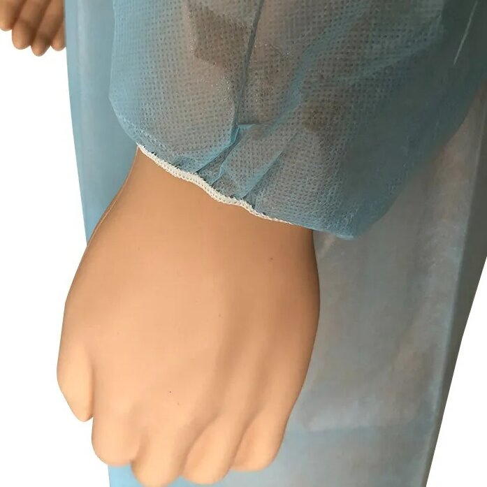 ISO CE Approved Blue Disposable Non Woven Doctor Isolation Gown Surgical Gown, Patient Gown