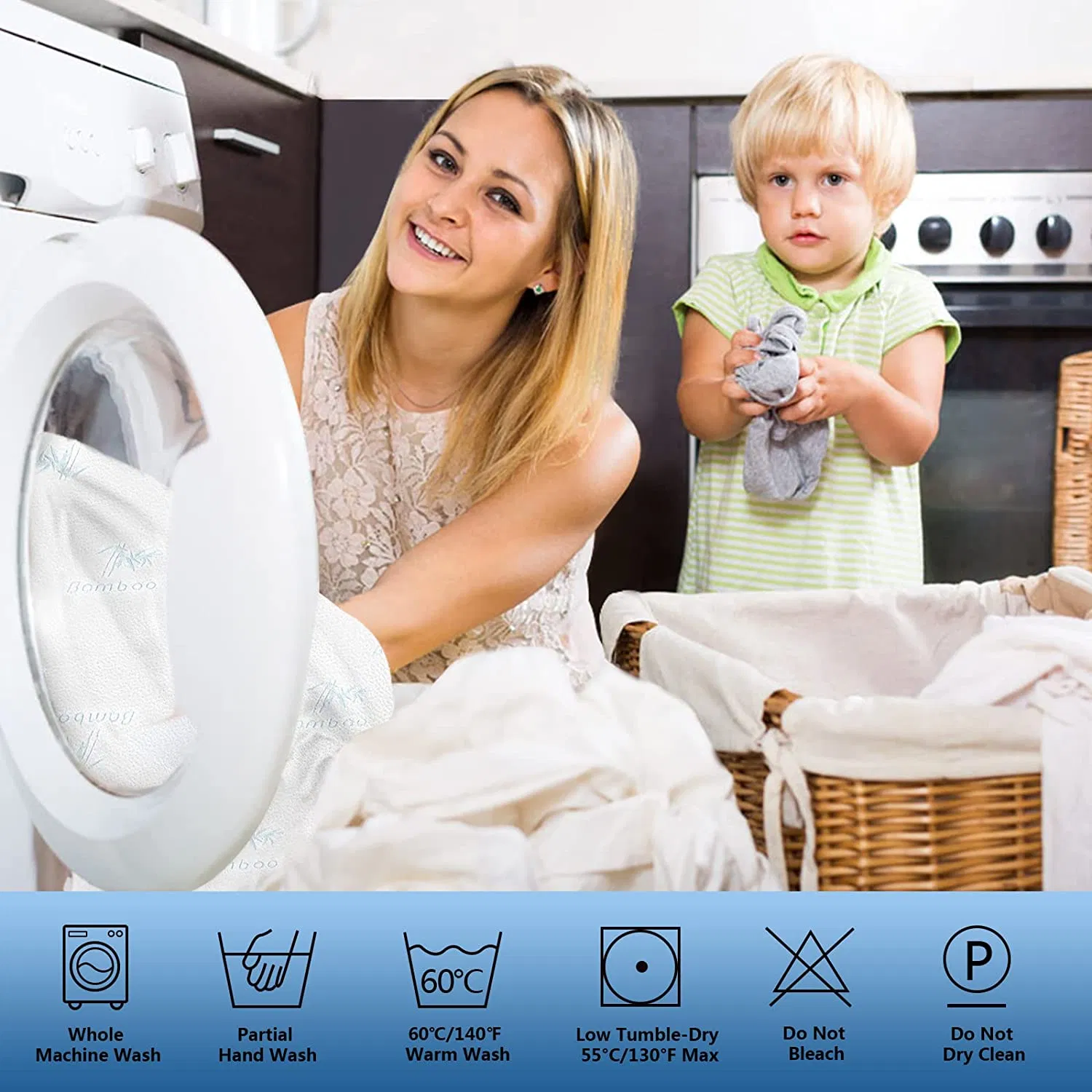 Premium Bamboo Mattress Protector Full Size Waterproof