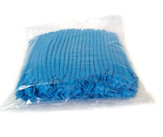 Non-Woven Fabrics Blue Medical Head Cap Disposable Bouffant Caps Soft