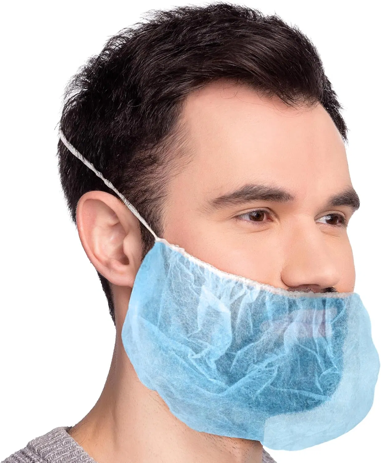 Disposable Breathable Lightweight Elastic Beard Cover for Industrial Construction Workshop Workplace