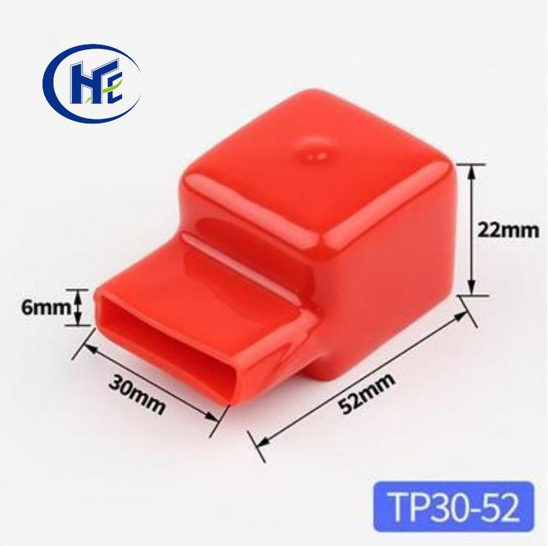 30mm Width Battery Bus Bar Insulation Cap UPS Terminal Lug Rubber Cap Battery Protective Sleeve Square Busbar PVC Plastic Cover Tp30-52