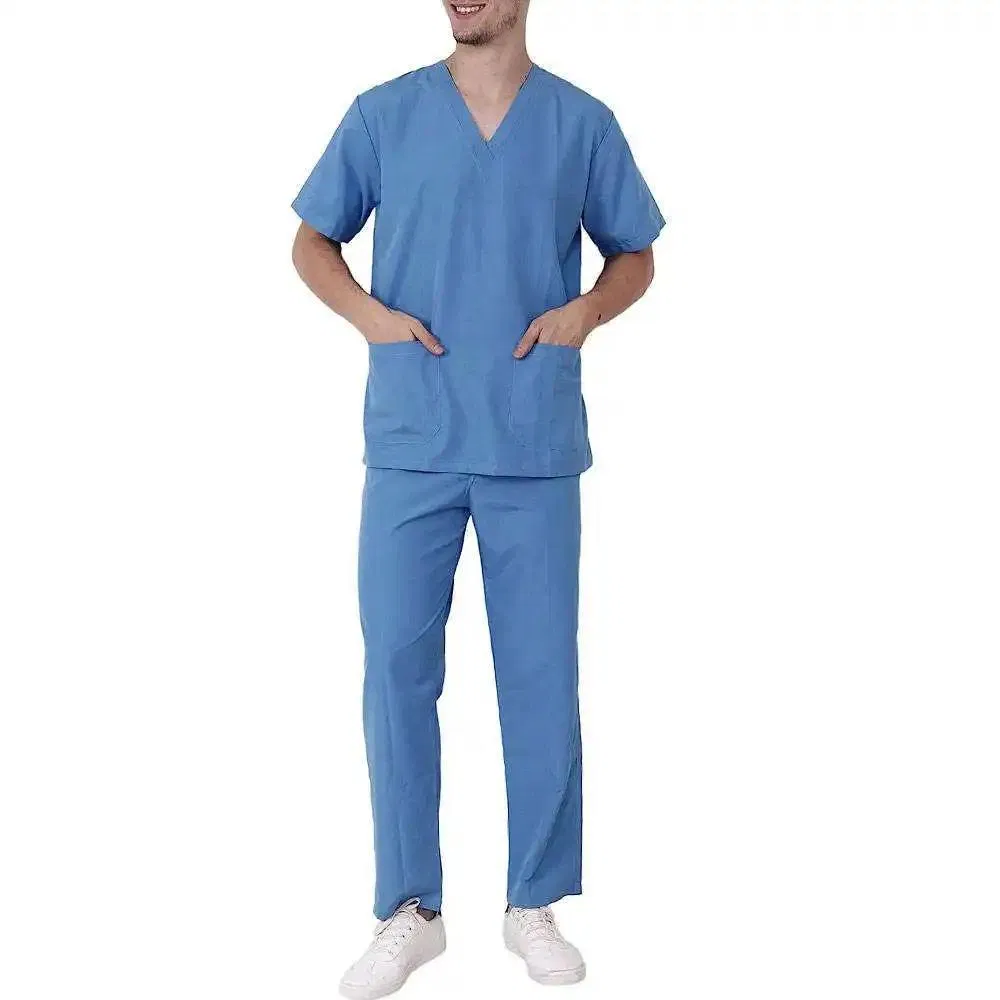 Disposable Non-Woven Isolation Gown Short Sleeves Clothing Waterproof Breathable Scrub Suits
