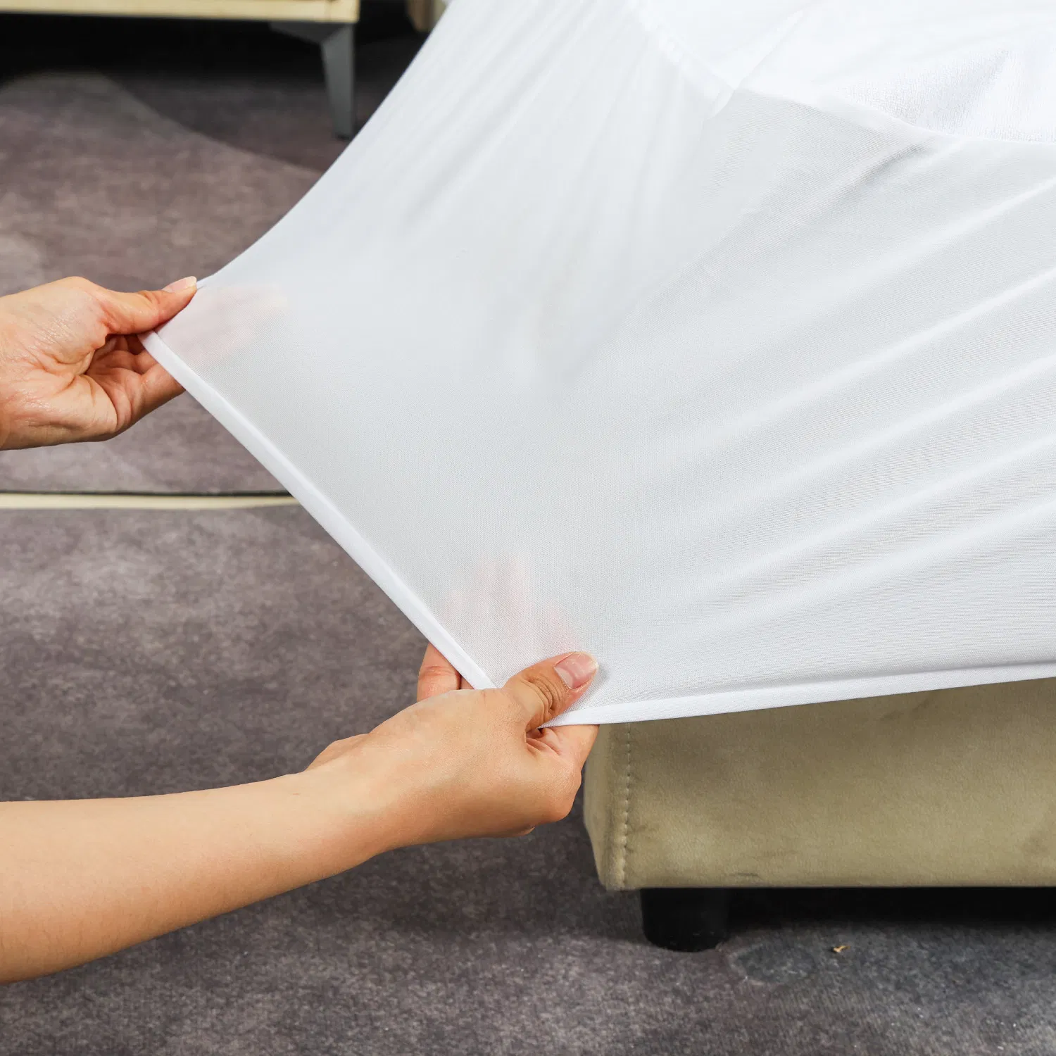 Mattress Protector King Cotton Breathable Mattress Pad Cover Deep Pocket Polyester Terry